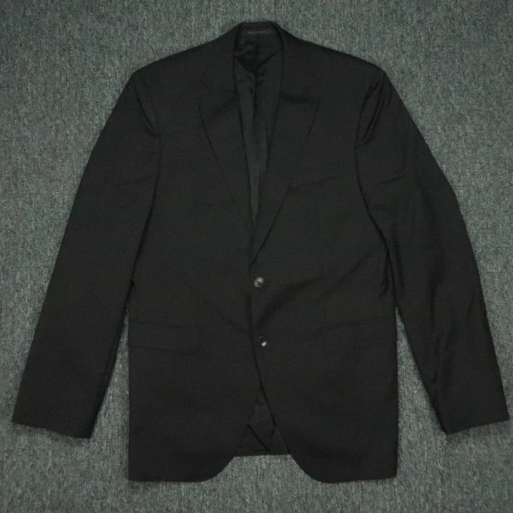 Hugo Boss Blazer Men 42L Black Wool Marzotto Stretch Tailoring Sport Coat Jacket